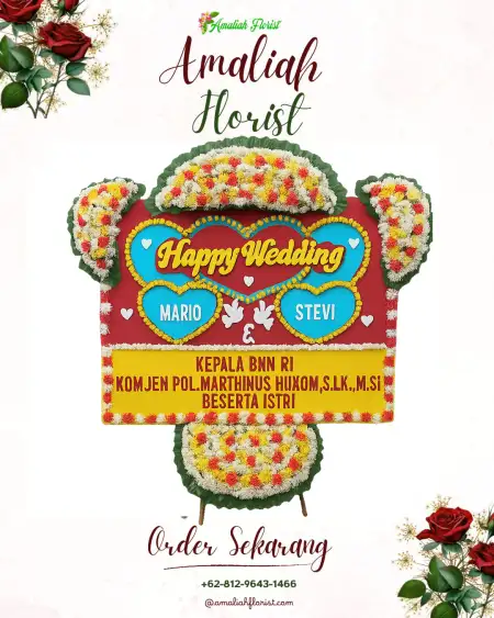 Papan Bunga Pernikahan Tongas